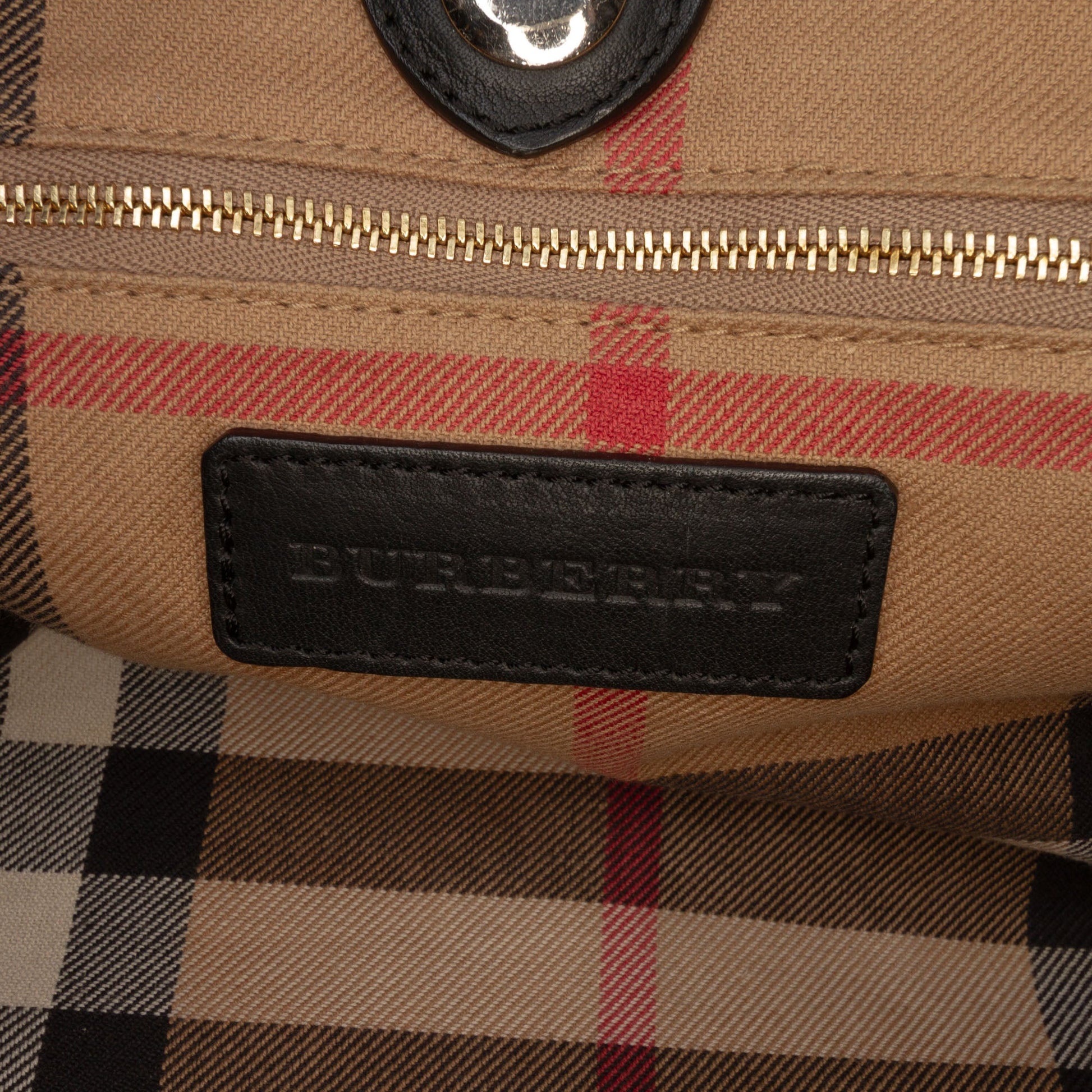 Burberry Large Leather and House Check Banner Satchel