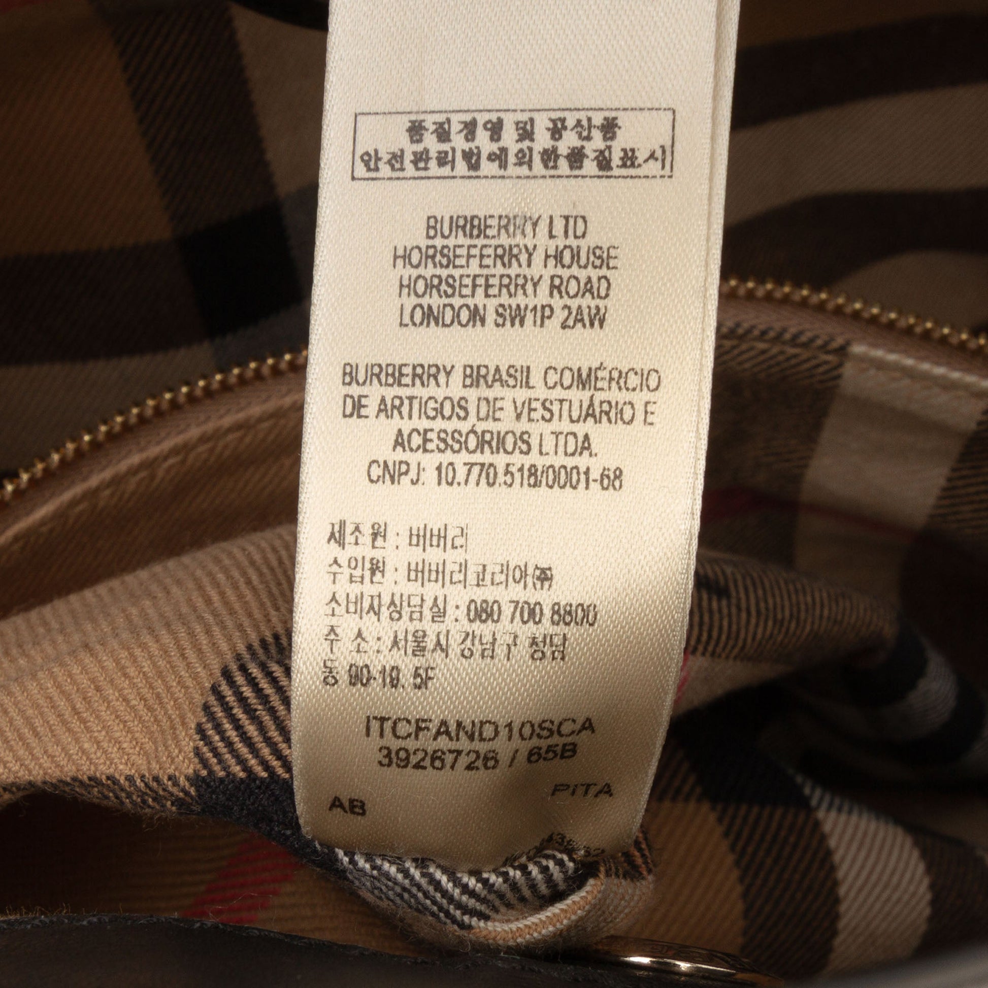 Burberry Large Leather and House Check Banner Satchel
