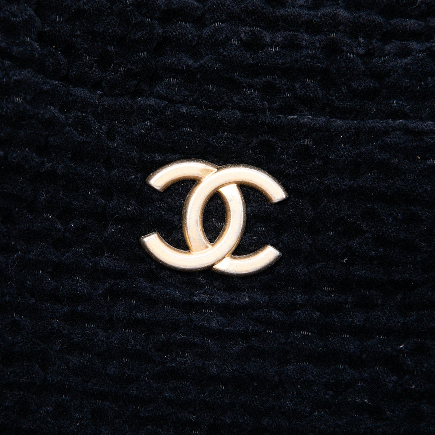 Chanel CC Cotton Tweed Drawstring Shopping Tote