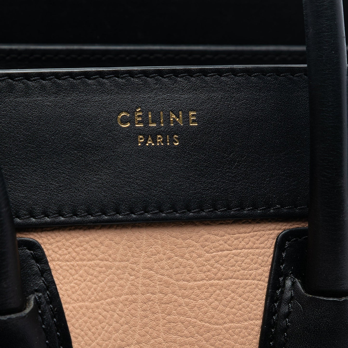 Celine Micro Tricolor Leather Luggage Tote