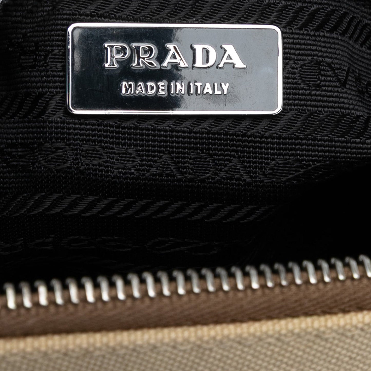 Prada Cinghiale Trimmed Canapa Dome Handbag