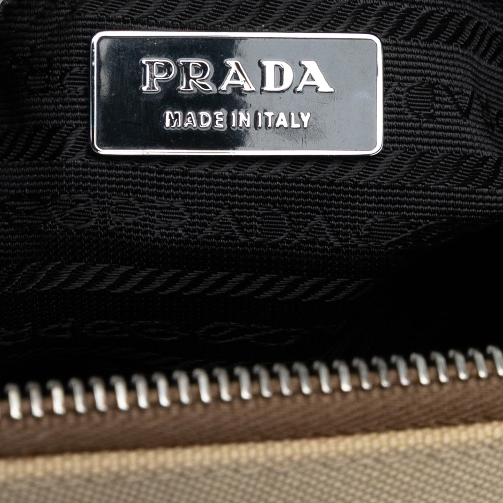 Prada Cinghiale Trimmed Canapa Dome Handbag