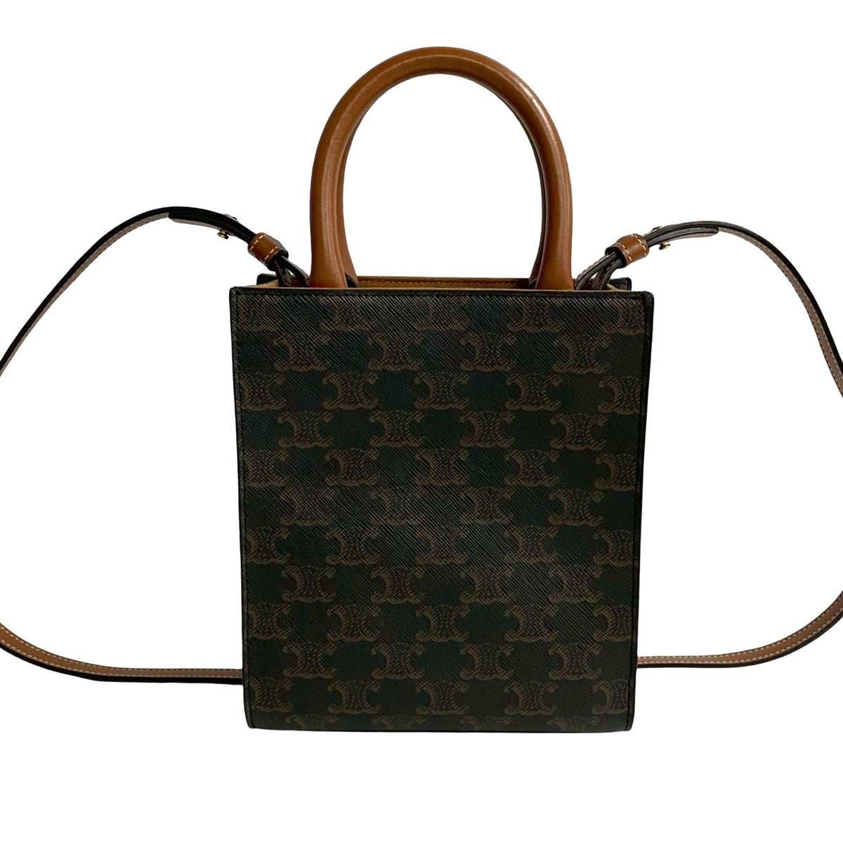 Celine Mini Triomphe Coated Canvas Vertical Cabas Satchel