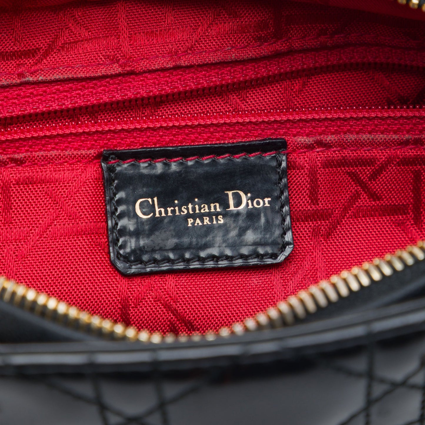 Dior Medium Patent Cannage Lady Dior