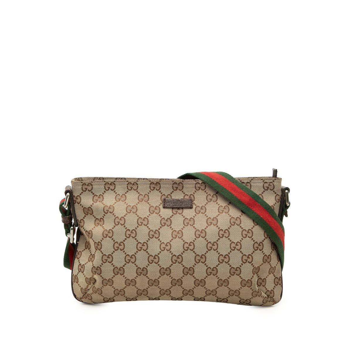 Gucci GG Canvas Web Crossbody — Beige