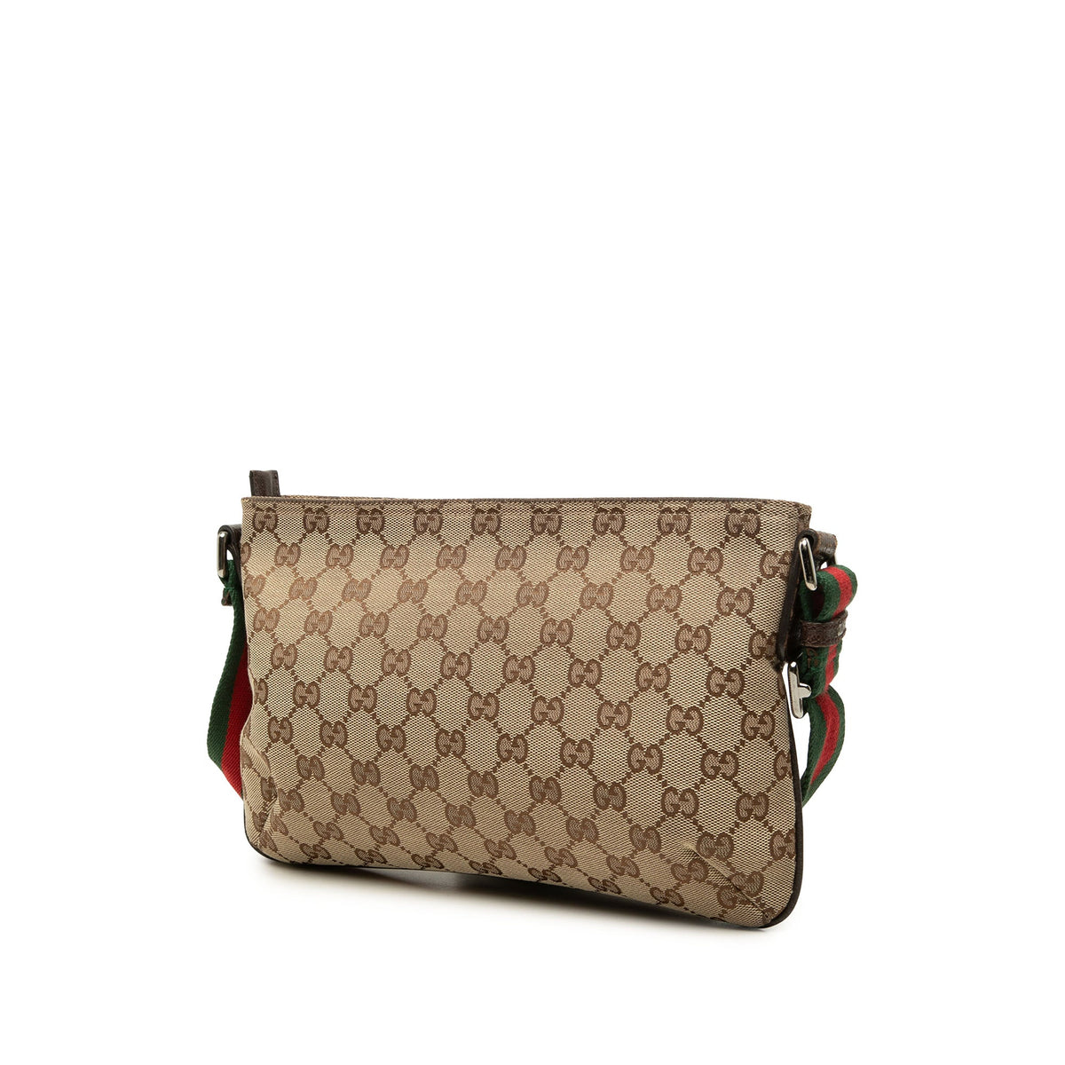 Gucci GG Canvas Web Crossbody — Beige