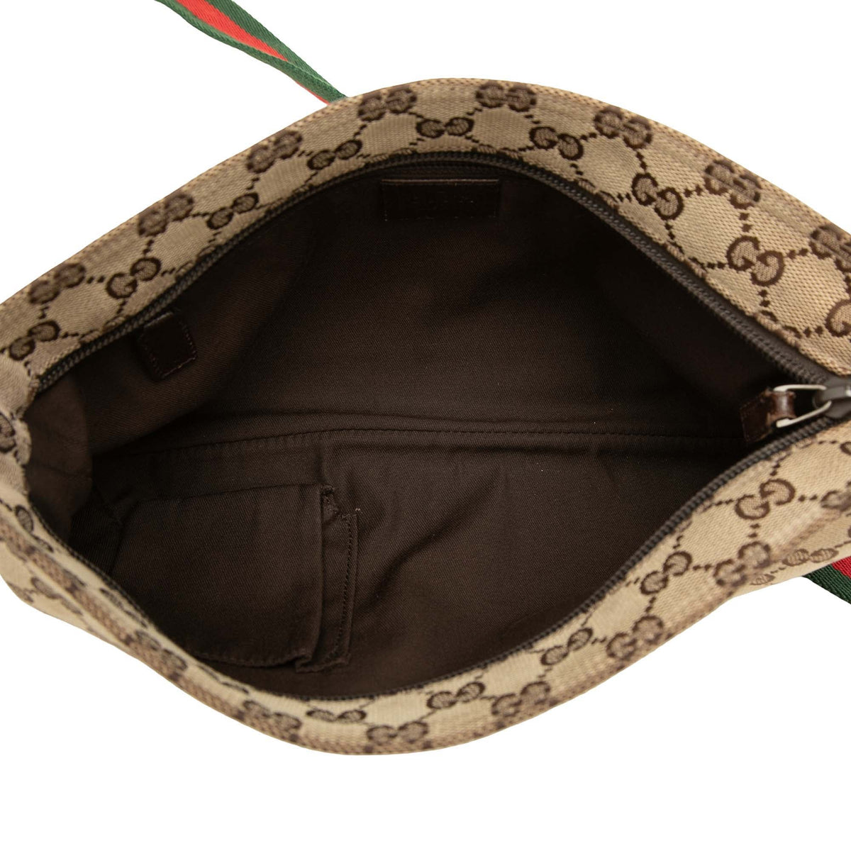 Gucci GG Canvas Web Crossbody — Beige