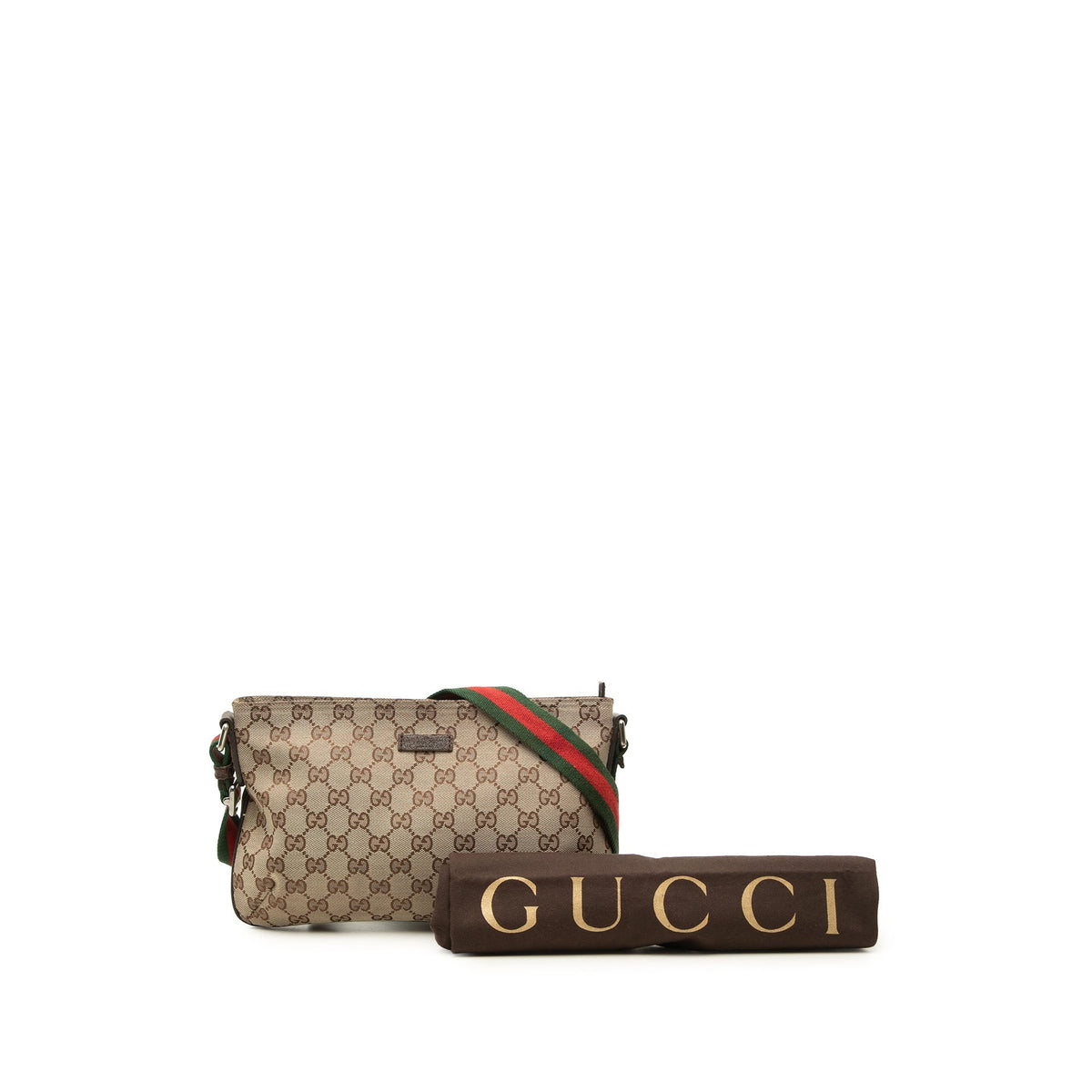 Gucci GG Canvas Web Crossbody — Beige