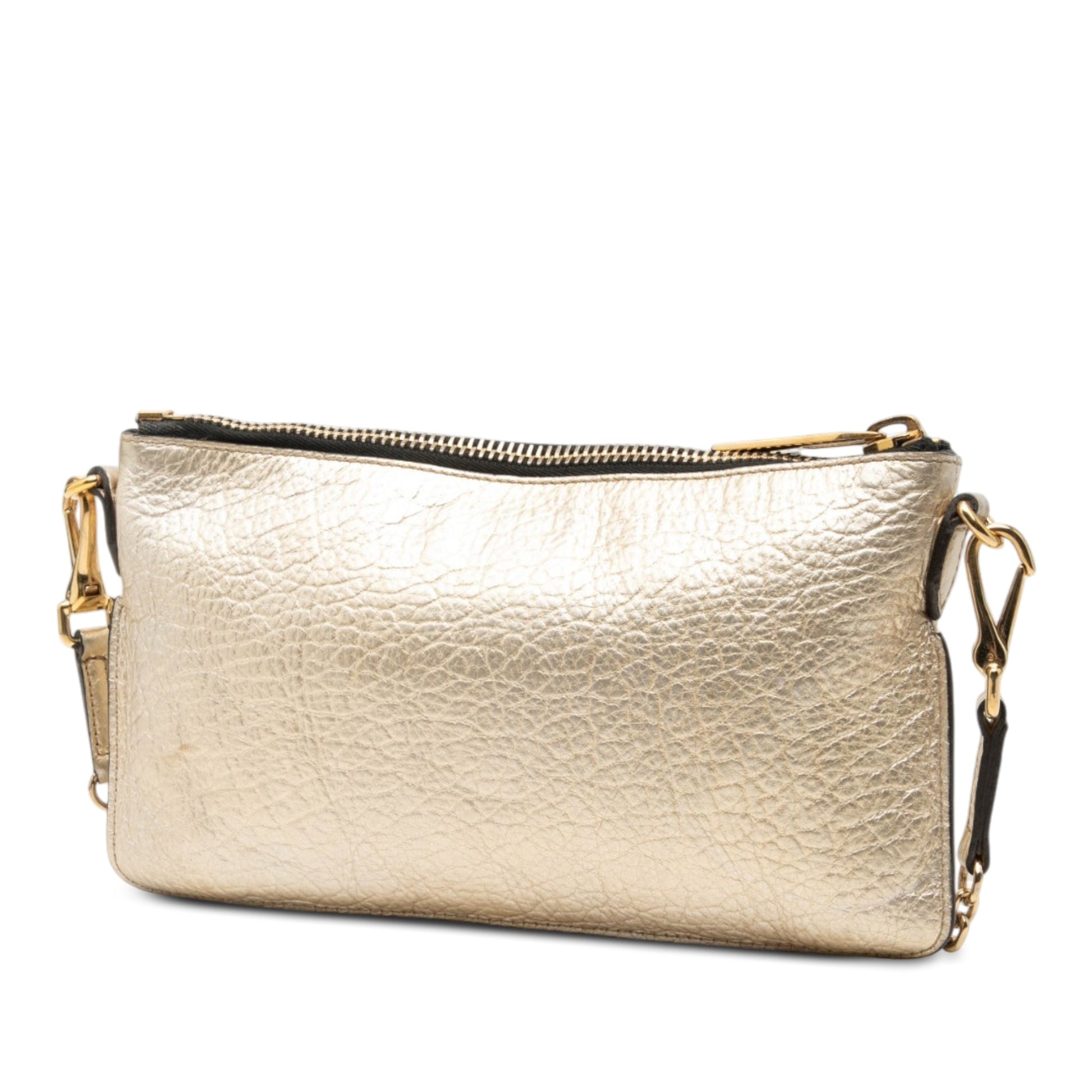 Burberry Metallic Leather Peyton Bow Crossbody