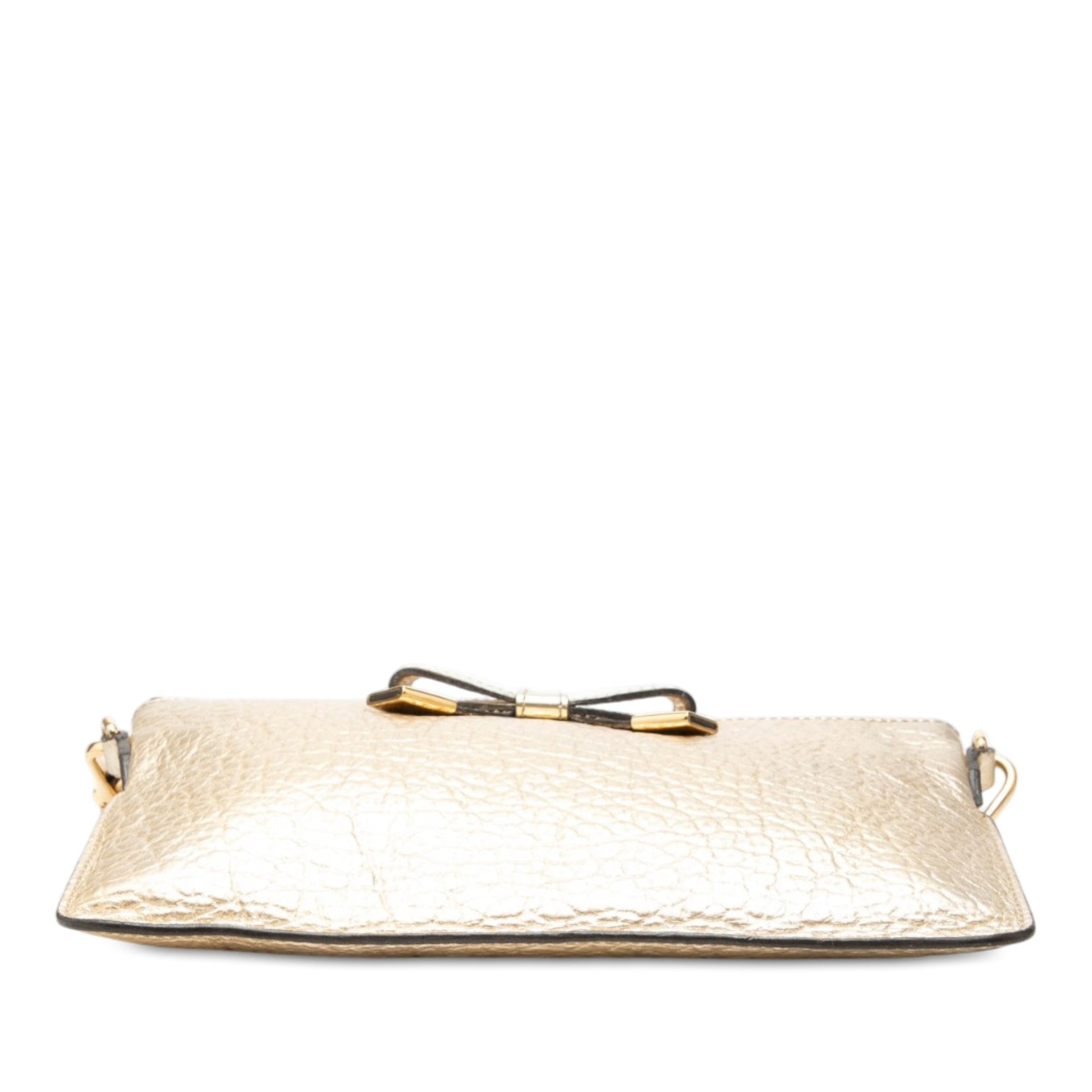 Burberry Metallic Leather Peyton Bow Crossbody
