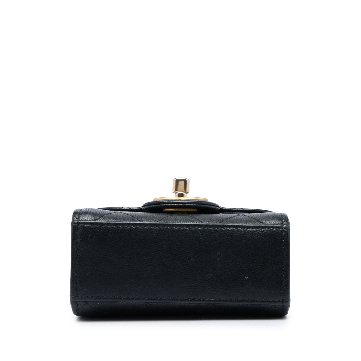 Chanel Mini Goatskin Chic Pearls Clutch On Chain — Black