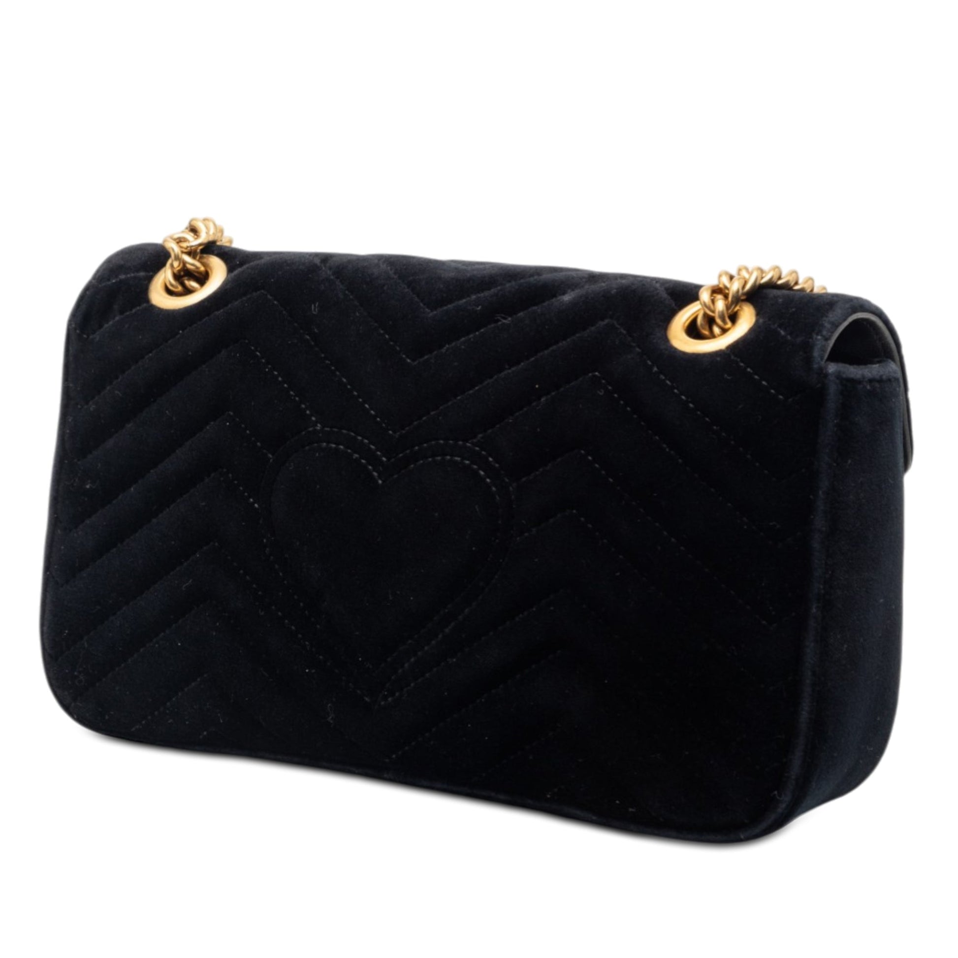 Gucci Medium GG Marmont Matelasse Velvet Crystal Embellished Shoulder Bag
