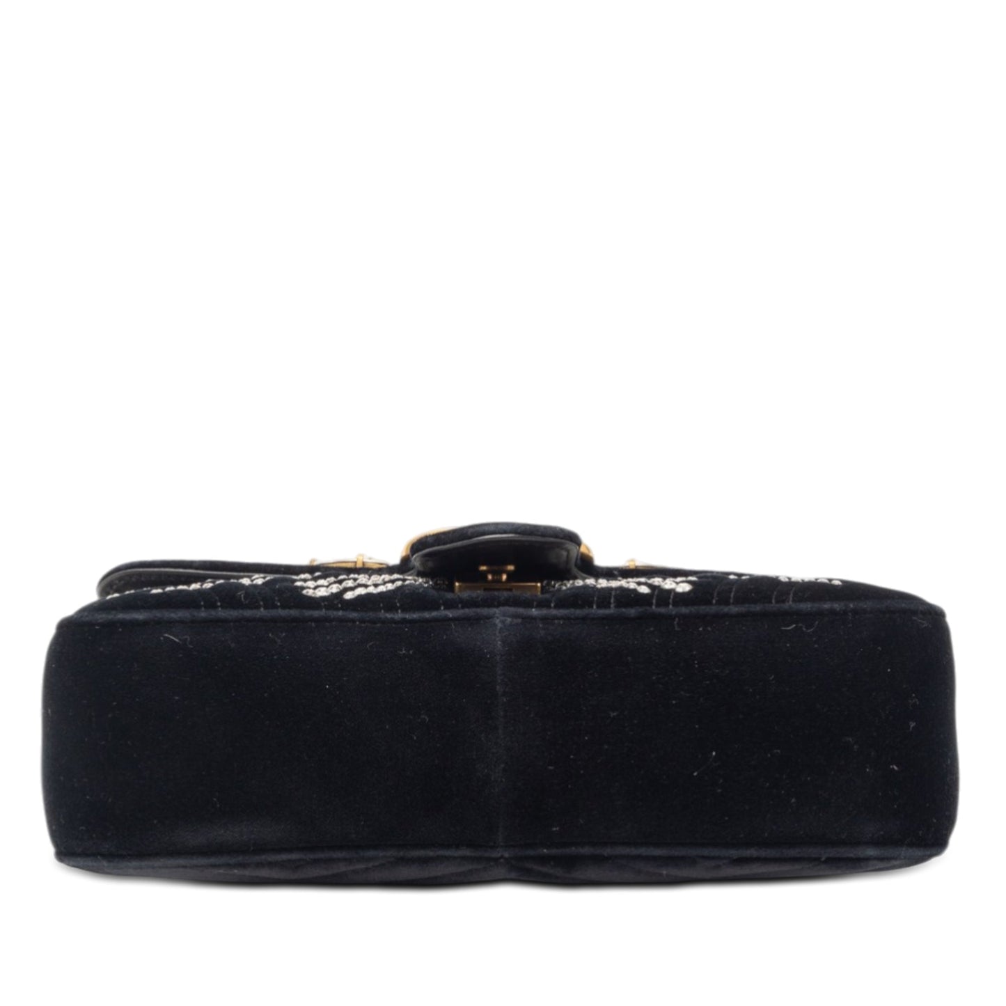 Gucci Medium GG Marmont Matelasse Velvet Crystal Embellished Shoulder Bag