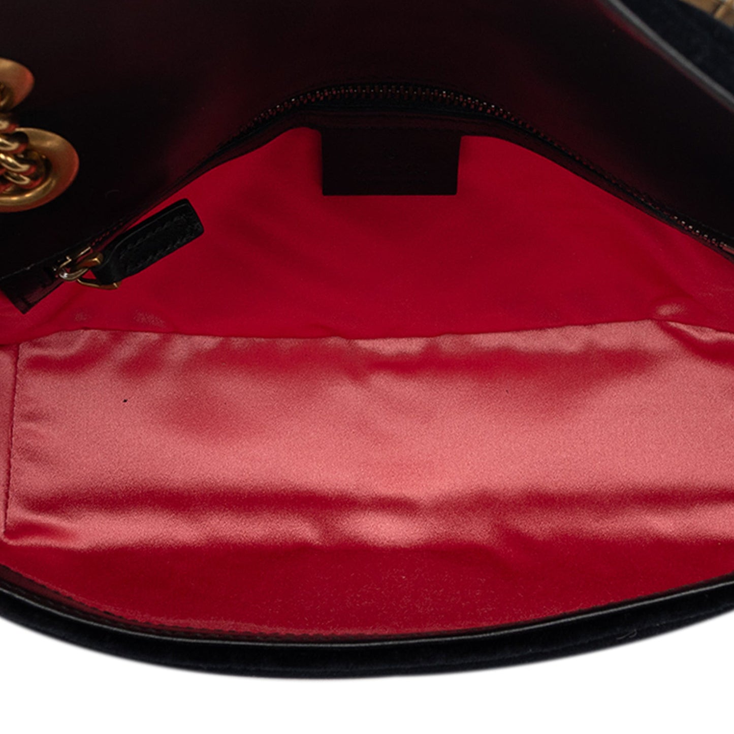 Gucci Medium GG Marmont Matelasse Velvet Crystal Embellished Shoulder Bag