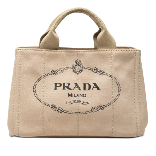 Prada Small Canvas Canapa Logo Tote