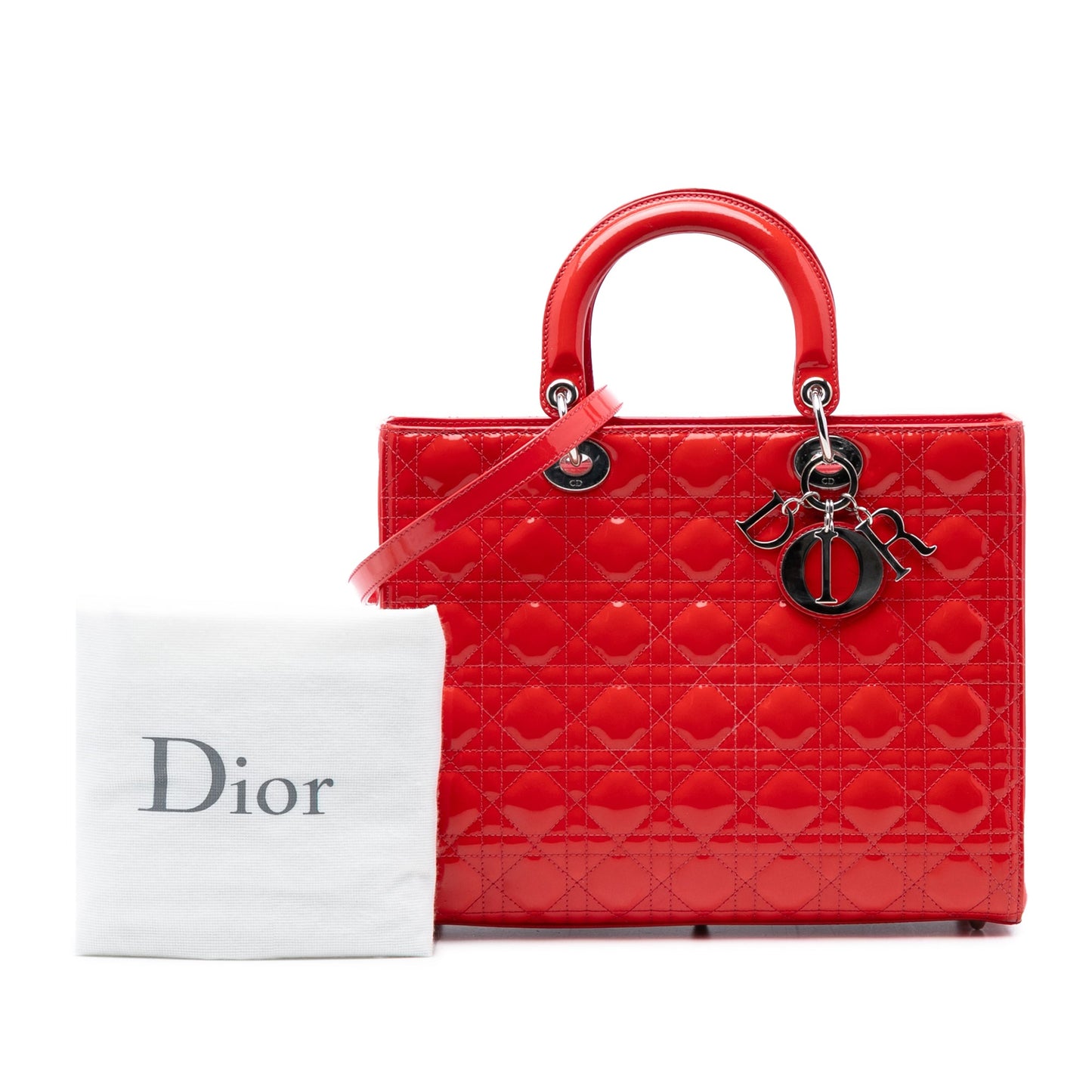 Dior Large Patent Cannage Lady Dior