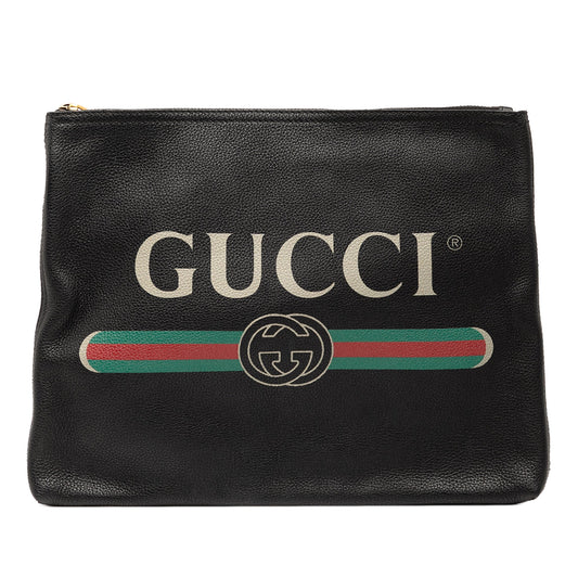 Gucci Medium Calfskin Logo Portfolio Clutch