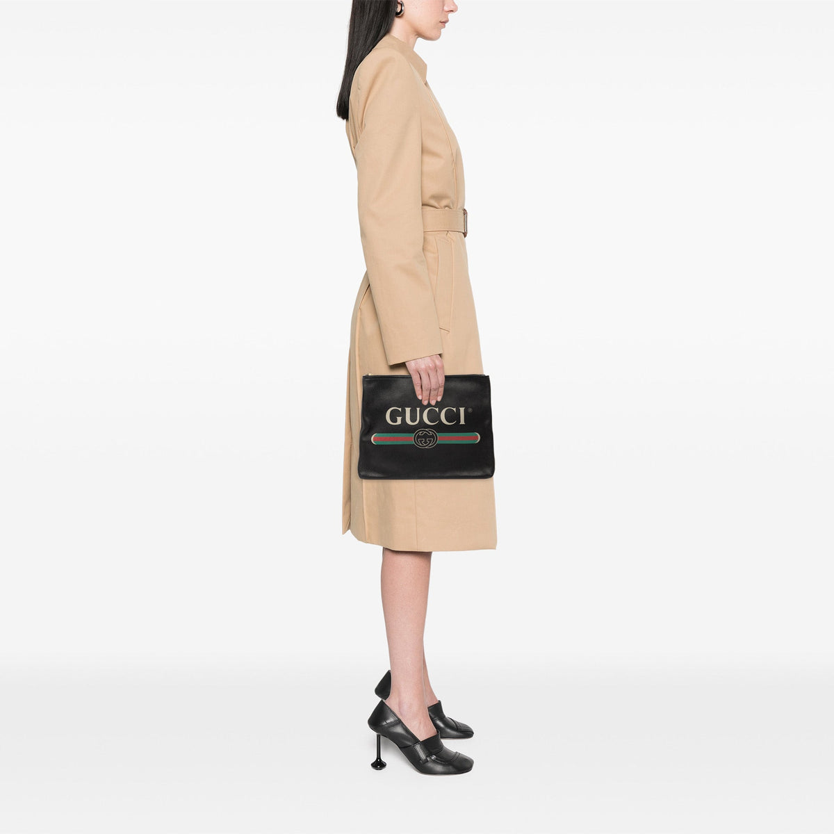 Gucci Medium Calfskin Logo Portfolio Clutch