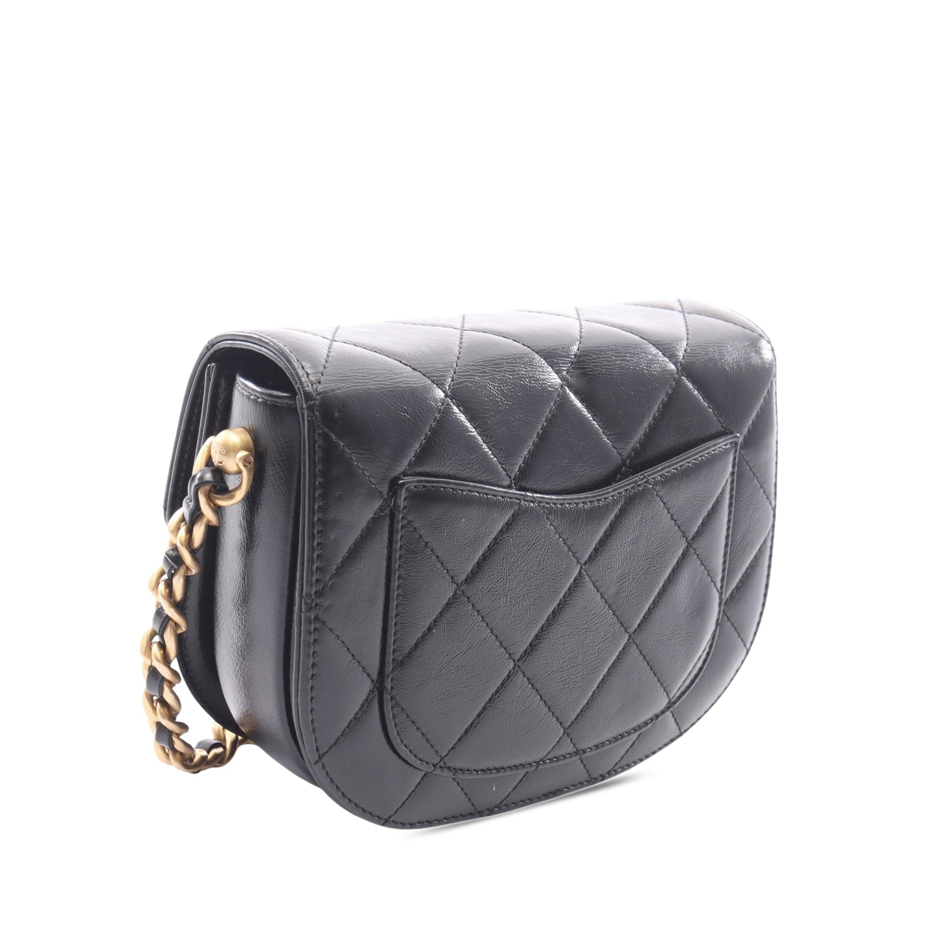Chanel Mini CC Quilted Calfskin Round Moon Messenger Flap
