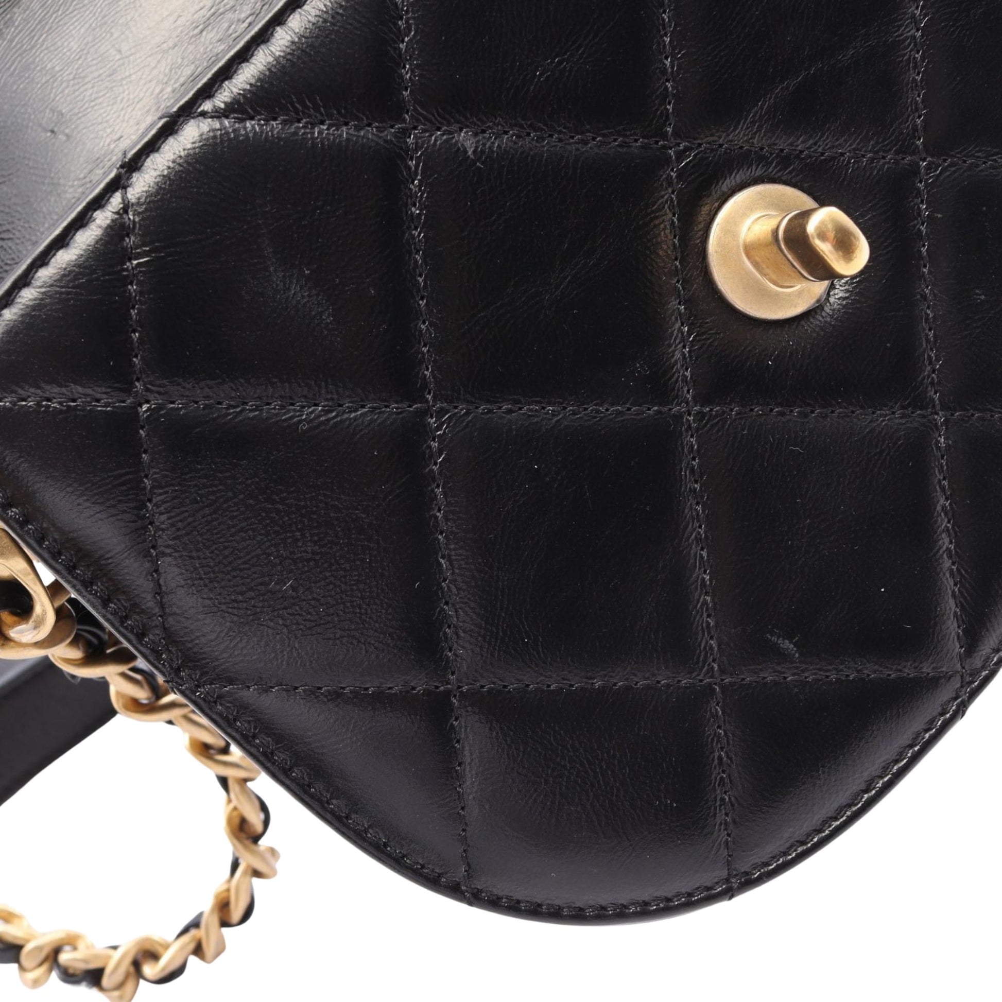 Chanel Mini CC Quilted Calfskin Round Moon Messenger Flap