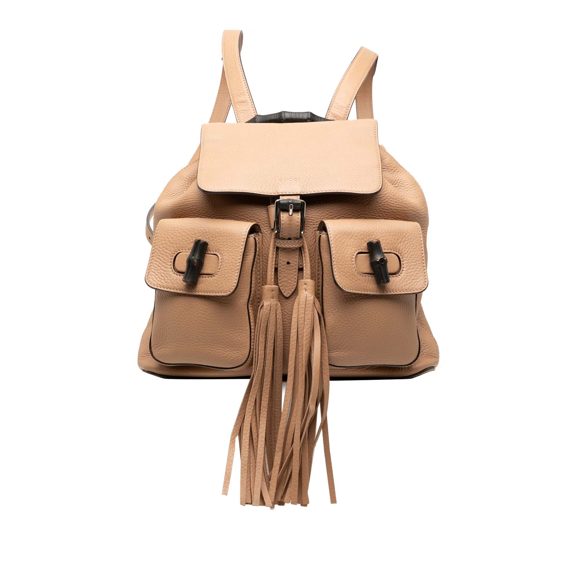 Gucci Leather Bamboo Tassel Backpack