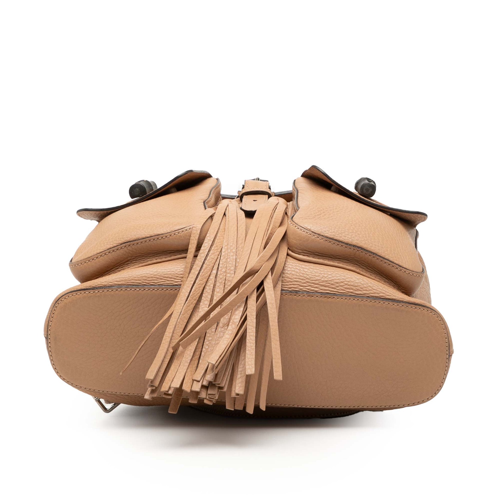 Gucci Leather Bamboo Tassel Backpack