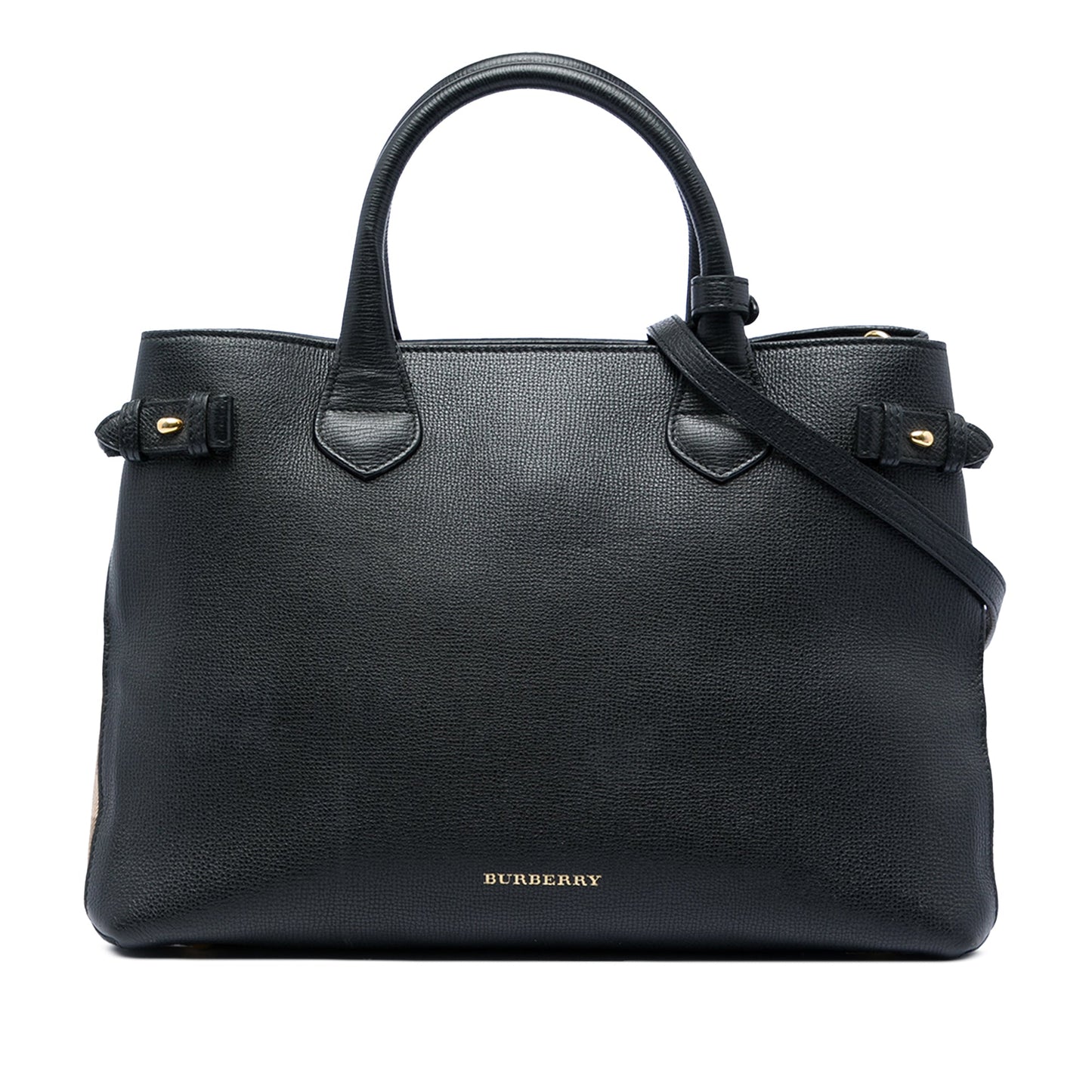 Burberry Medium Leather and House Check Banner Satchel