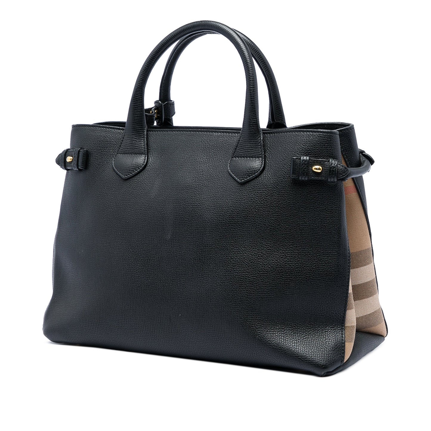 Burberry Medium Leather and House Check Banner Satchel