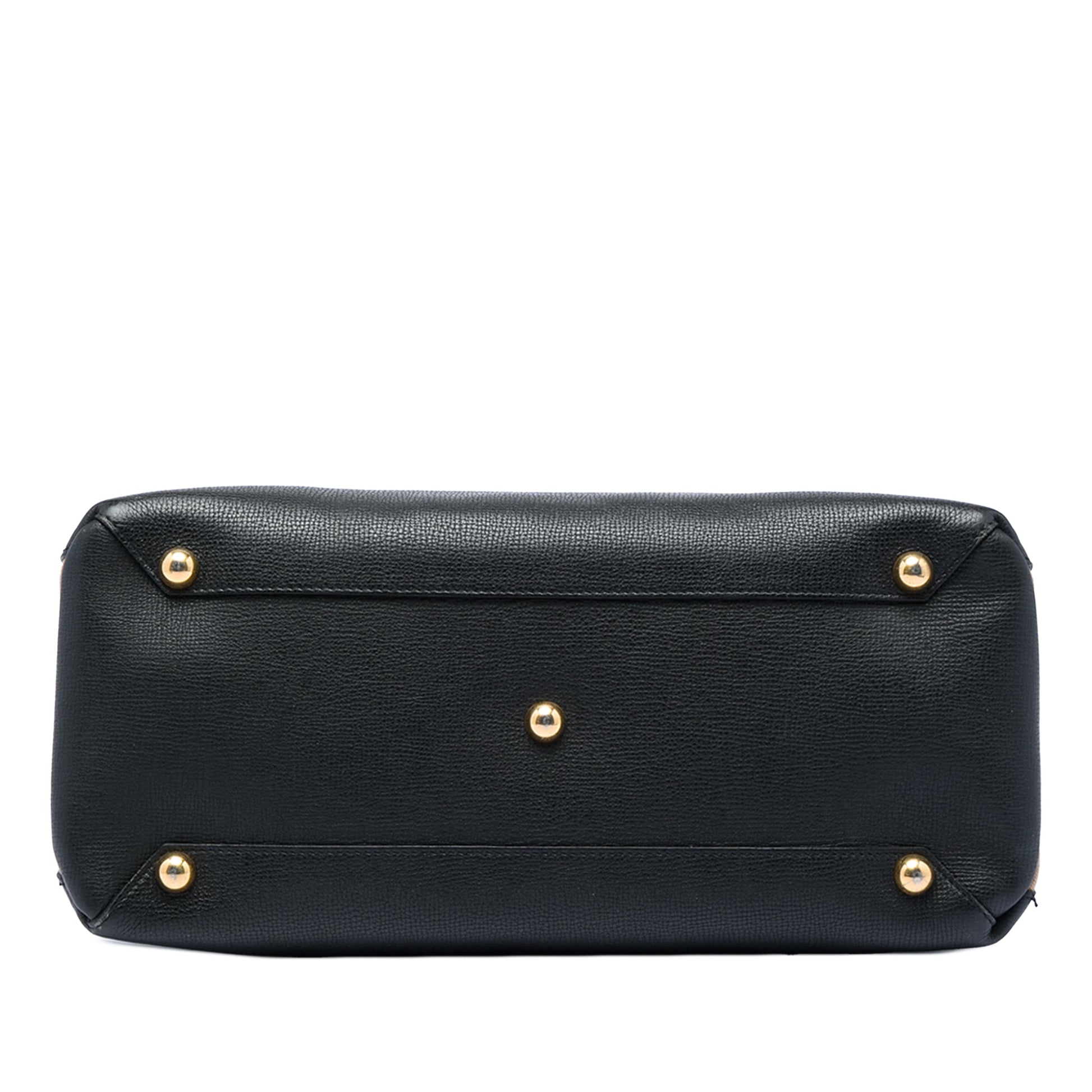 Burberry Medium Leather and House Check Banner Satchel
