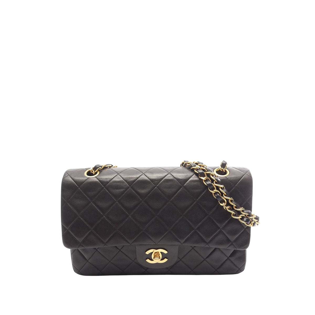 Chanel Medium Classic Lambskin Double Flap — Black
