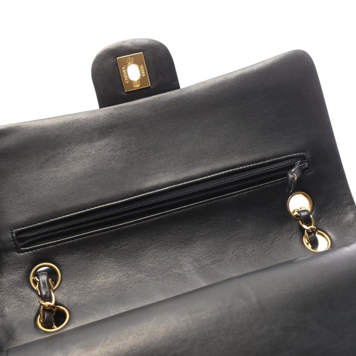 Chanel Medium Classic Lambskin Double Flap — Black