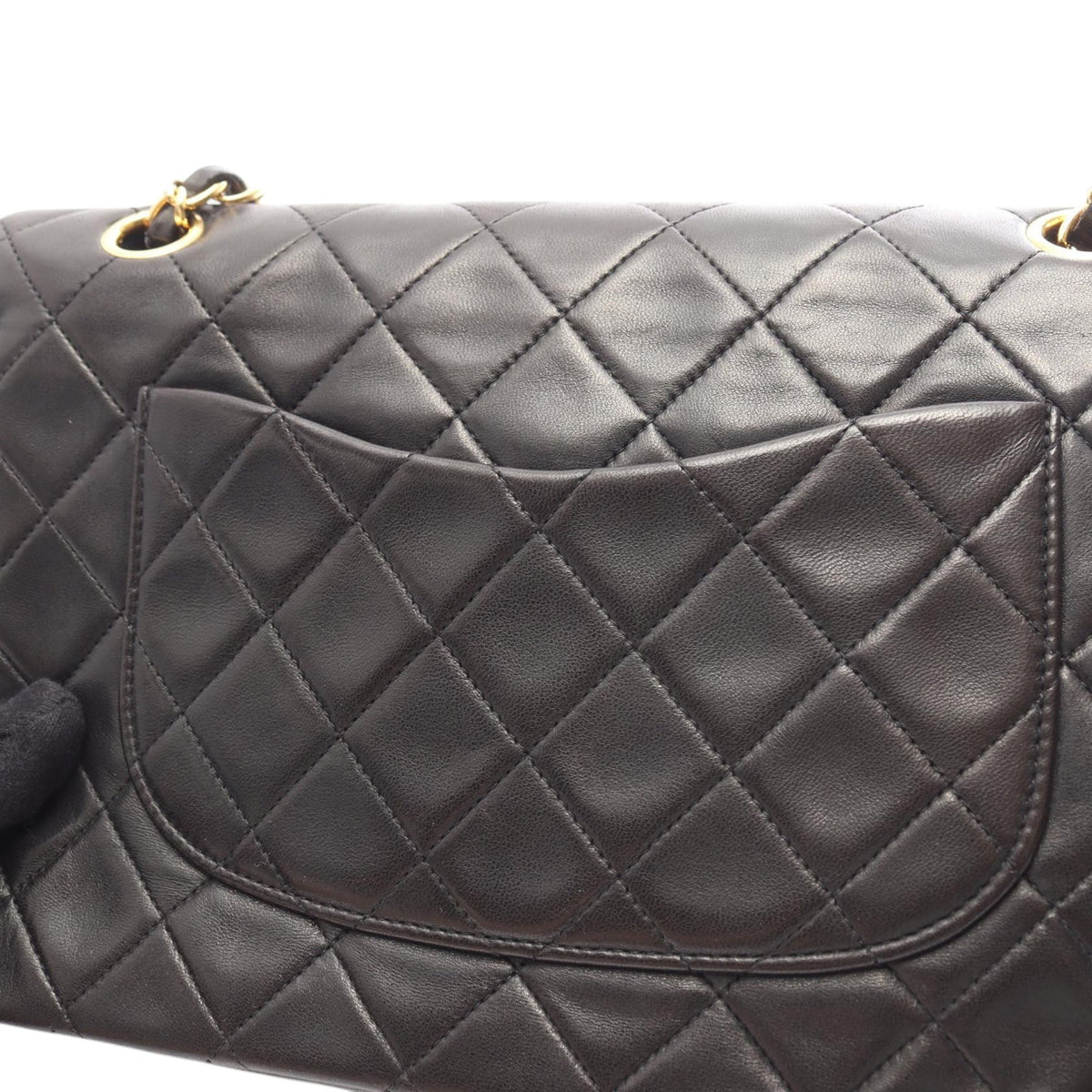 Chanel Medium Classic Lambskin Double Flap — Black