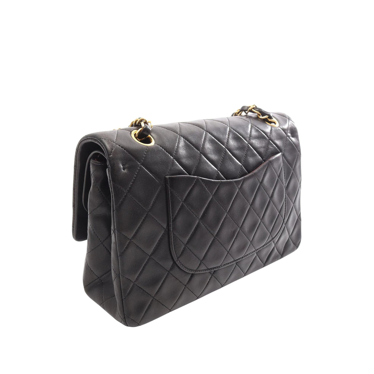 Chanel Medium Classic Lambskin Double Flap — Black