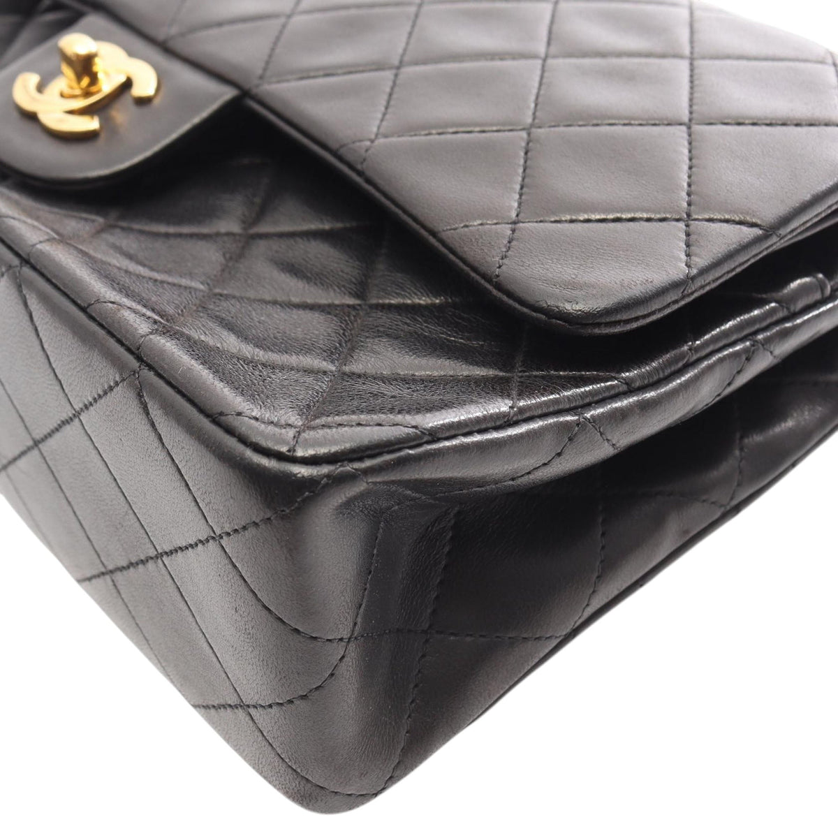 Chanel Medium Classic Lambskin Double Flap — Black