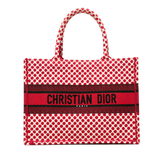 Dior DiorAmour Medium Embroidered Canvas Dots Book Tote
