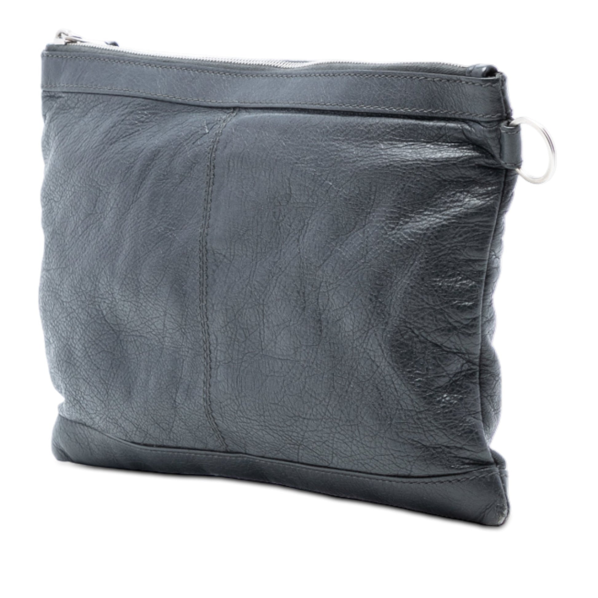 Balenciaga Lambskin Motocross Classic Clip M Clutch