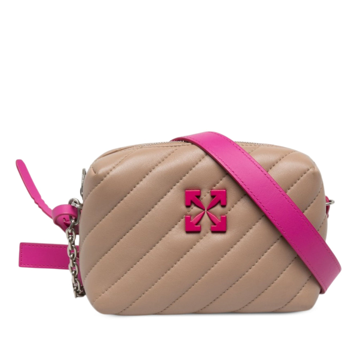 Off-White Matelasse Lambskin Jackhammer Camera Bag — Brown