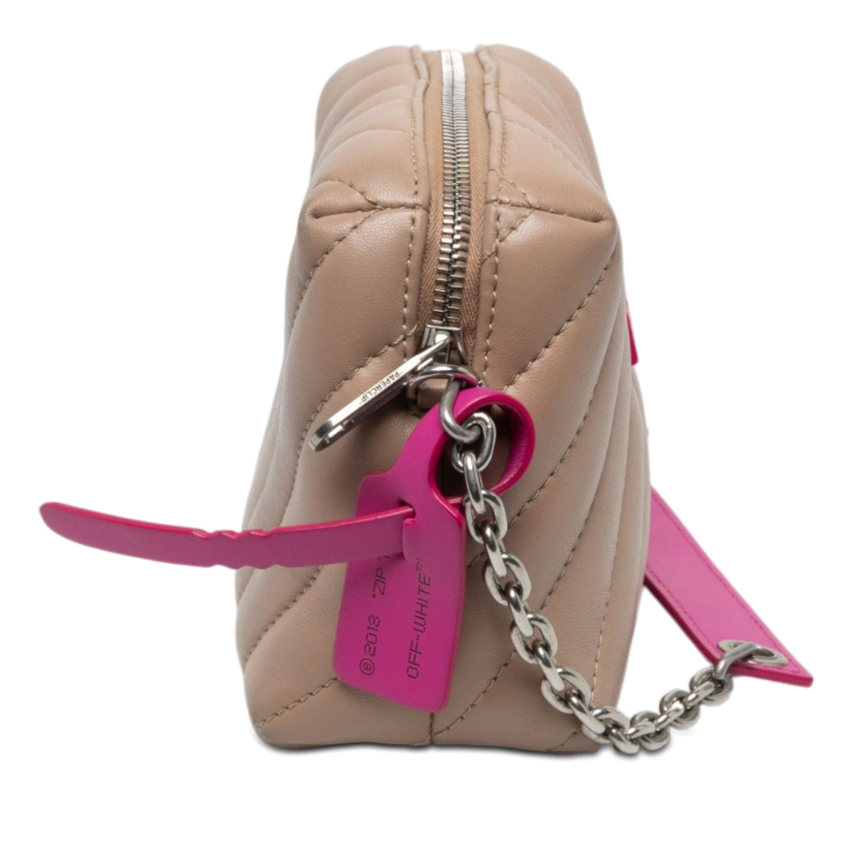 Off-White Matelasse Lambskin Jackhammer Camera Bag — Brown
