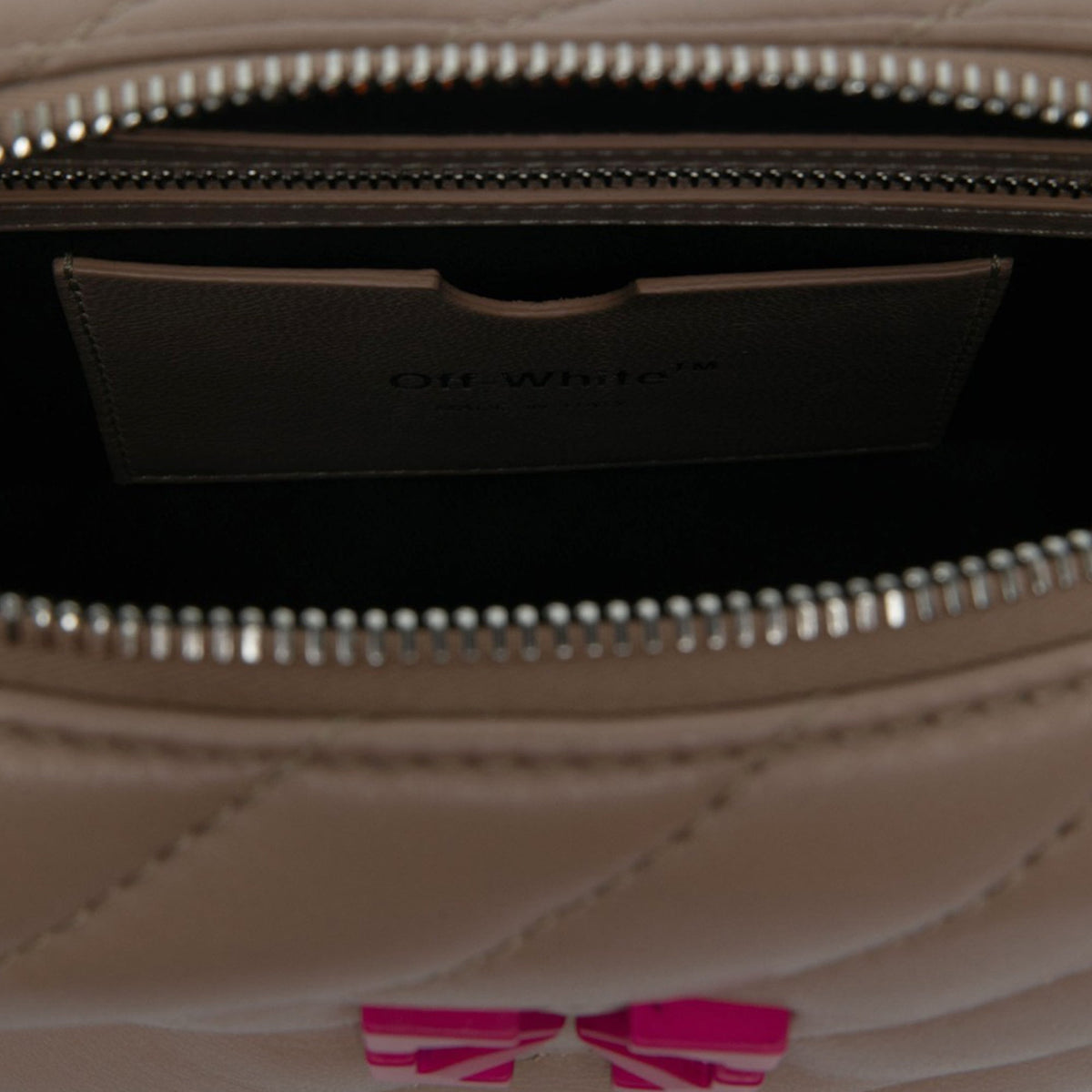 Off-White Matelasse Lambskin Jackhammer Camera Bag — Brown