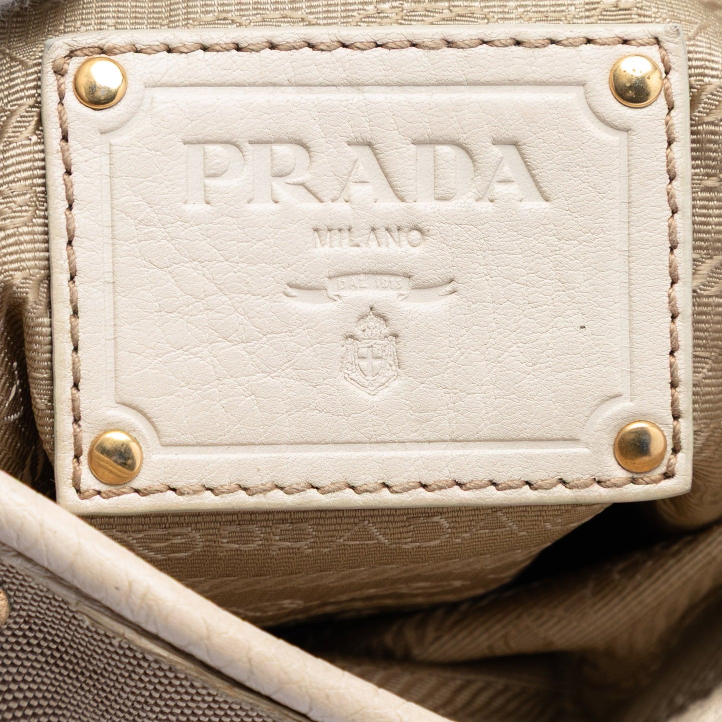 Prada Canvas and Leather Fringed Canapa Logo Crossbody