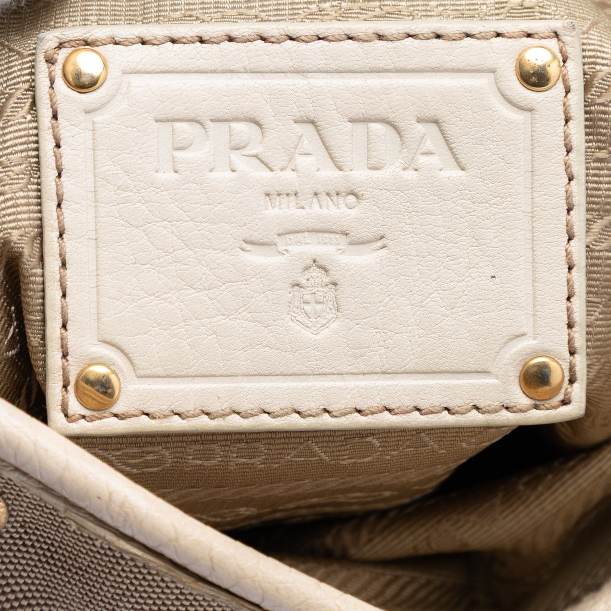 Prada Canvas and Leather Fringed Canapa Logo Crossbody