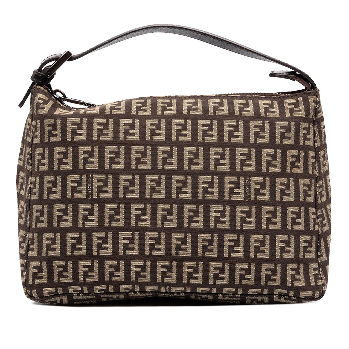 Fendi Zucchino Canvas Handbag — Brown