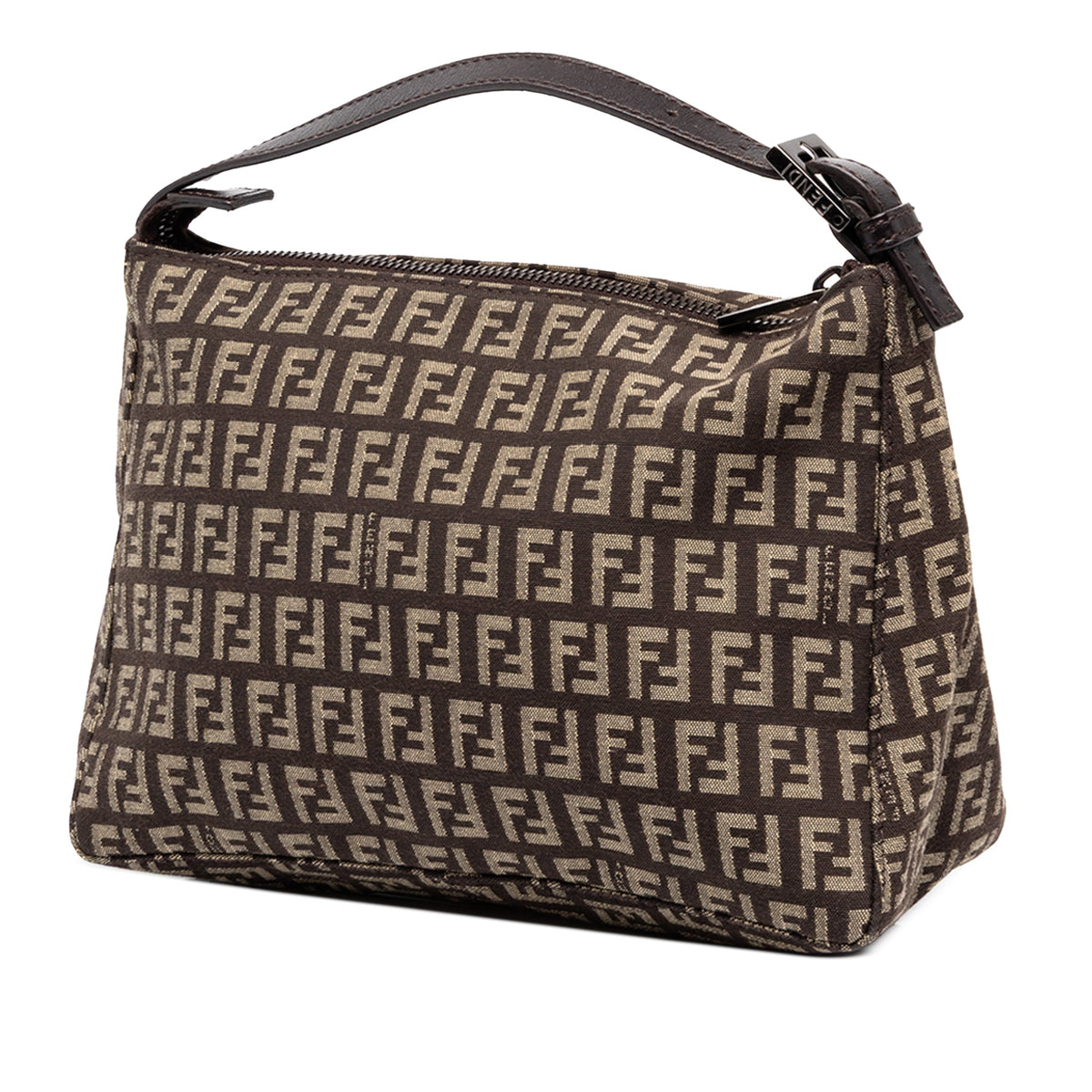 Fendi Zucchino Canvas Handbag — Brown