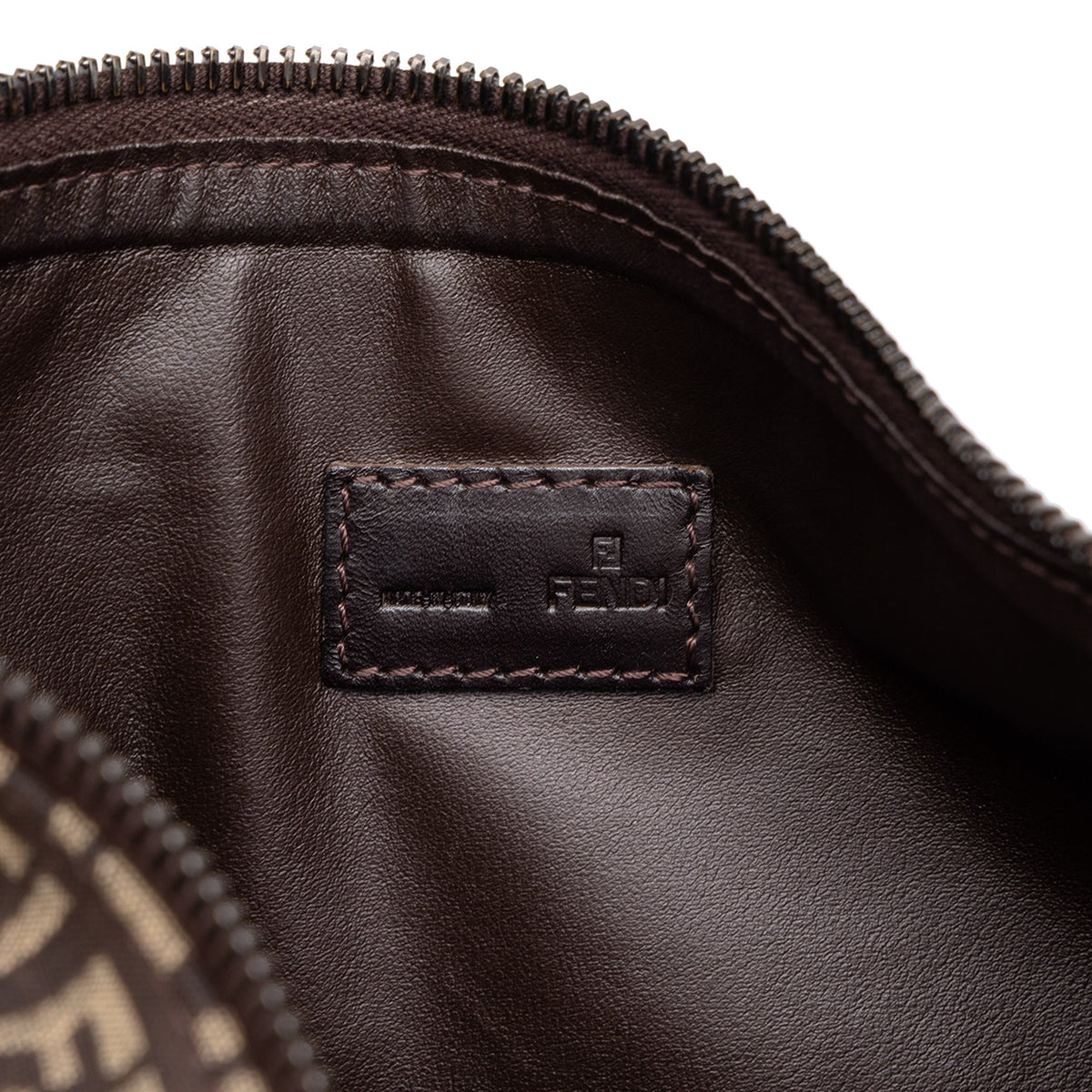 Fendi Zucchino Canvas Handbag — Brown
