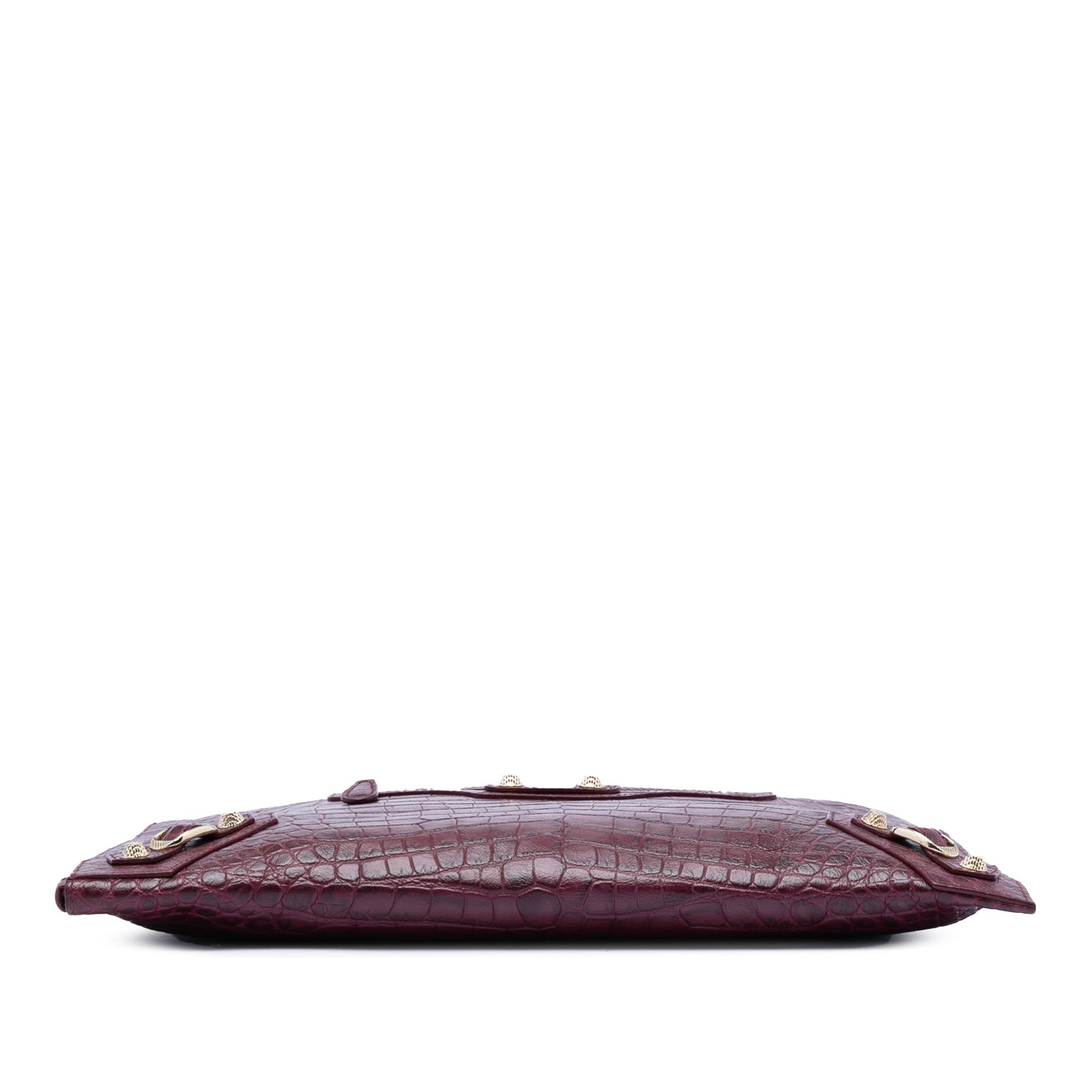 Croc Embossed Calfskin Motocross Giant 12 Zip Around Flat Clutch