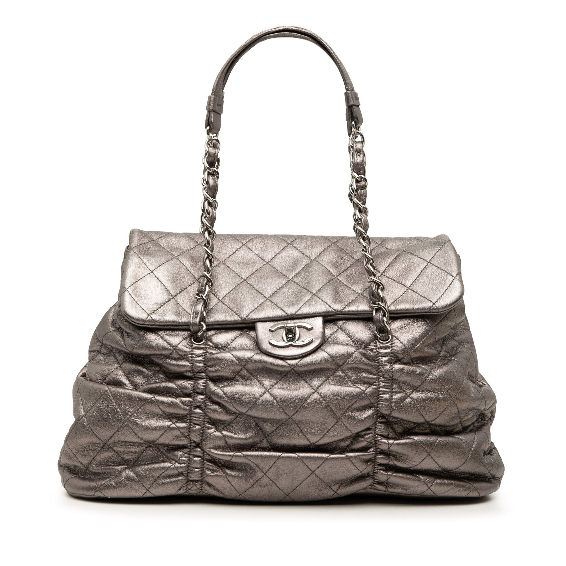 Chanel Quilted Metallic Lambskin Sharpei Flap