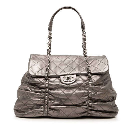 Chanel Quilted Metallic Lambskin Sharpei Flap