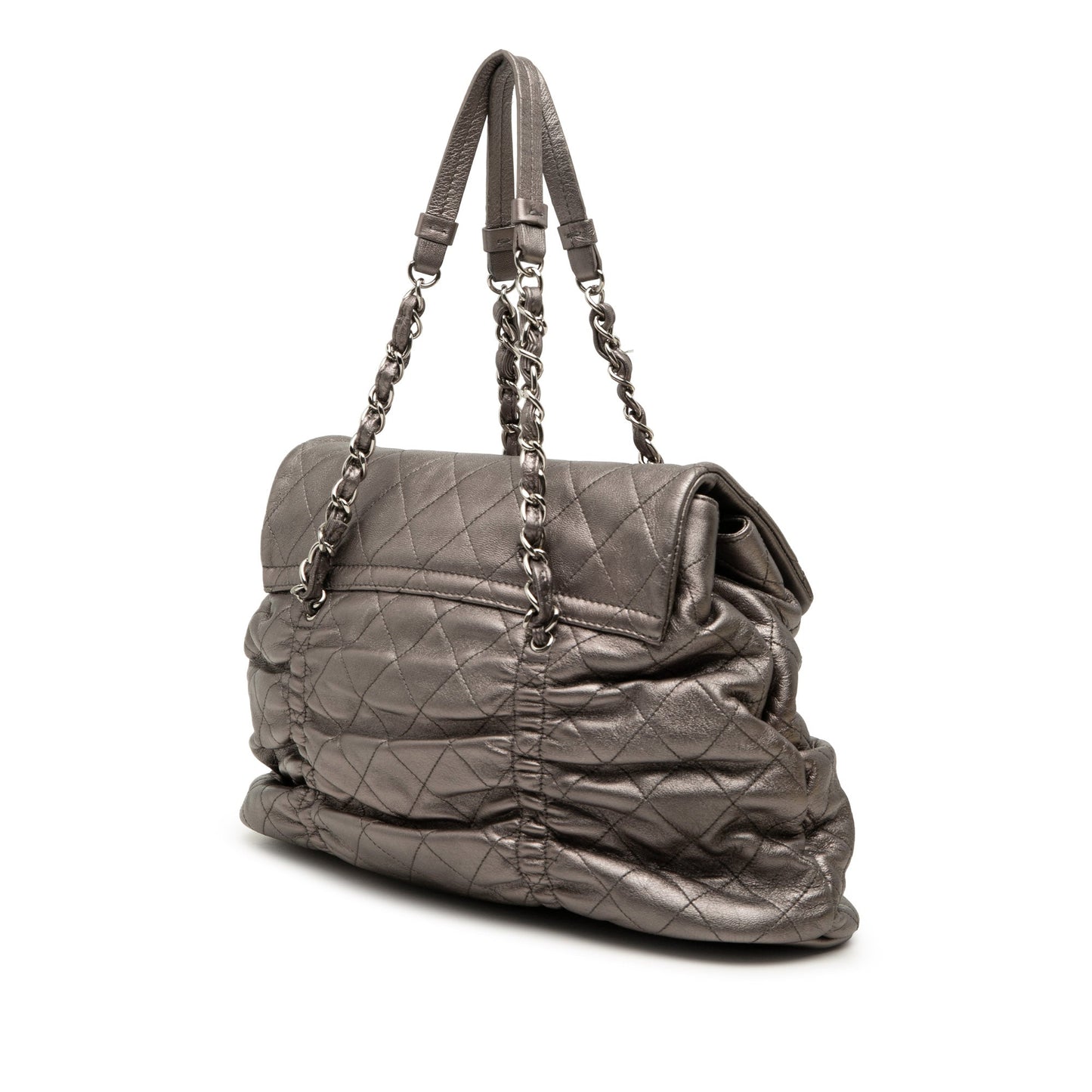 Chanel Quilted Metallic Lambskin Sharpei Flap