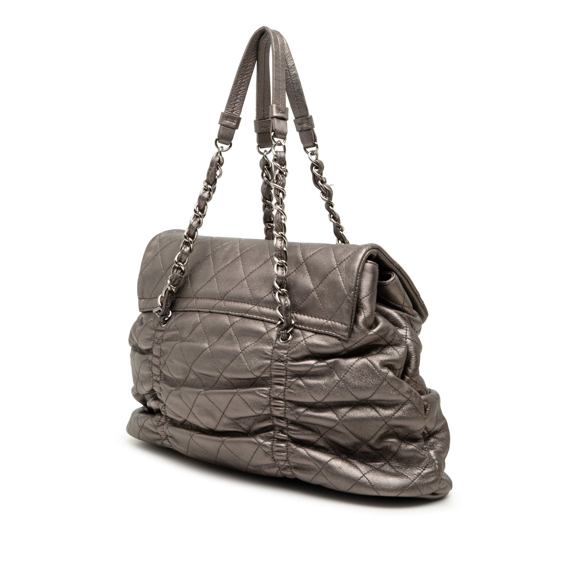 Chanel Quilted Metallic Lambskin Sharpei Flap