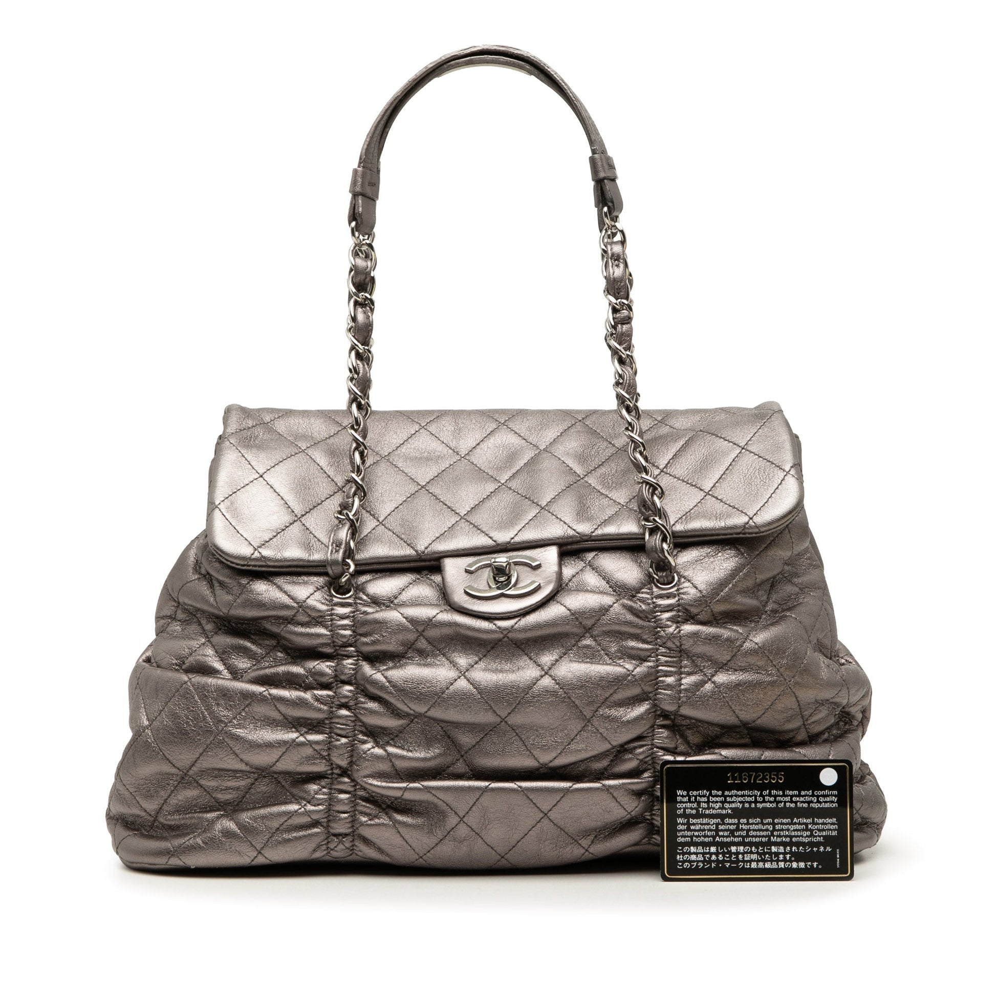 Chanel Quilted Metallic Lambskin Sharpei Flap
